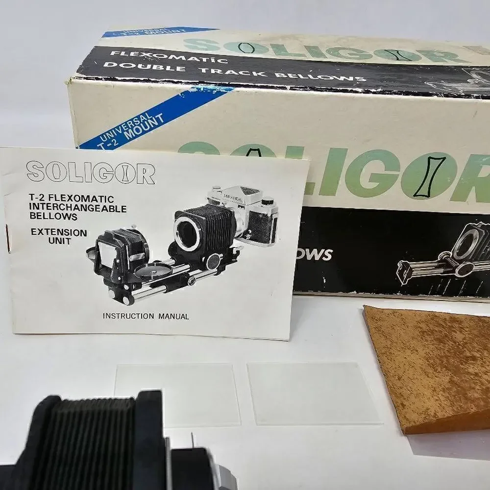 SOLIGOR FLEXOMATIC DOUBLE TRACK BELLOW EXTENSION UNIVERSAL T-2 MOUNT